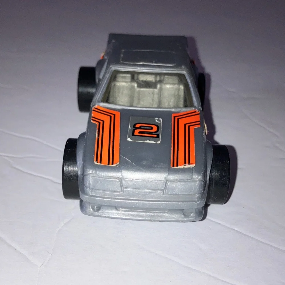 1987 Remco Ford Mustang Silver and Orange Toy Car‎ 4”